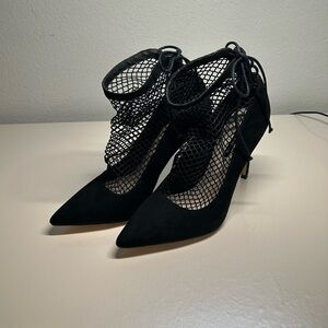 Zara Black Mesh Heels